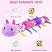 Baby Infant Musical Stuffed Animal Soft Toy with Multi-Sensory Crinkle, Rattle & Textures,Baby Girl Toy Birthday Gift for 0 3 6 9 12 Months+,Caterpillar,Purple