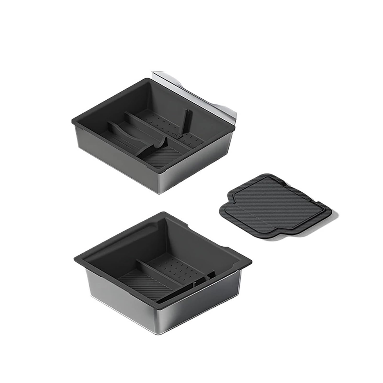 Juvra Arm Rest Centre Console For Tesla For Model Y Juniper 2025 For 3 Highland 2024 ABS Center Console Organizer Tray Armrest Storage(3Pcs Set)