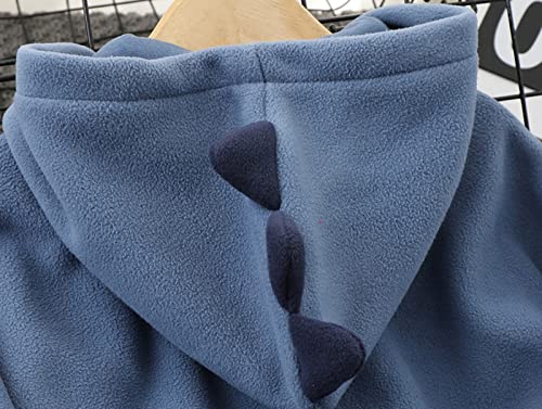 Fleece Jacket for Boys Hooded Zipper Solid Thick Outerwear Toddler Warm Casual Windproof Coat with Pocket3