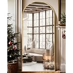 Suidia Arched Full Length Mirror, 76"x34" Floor Mirror Freestanding, Floor Standing Full Body Mirror with Stand for Bedroom, Hanging Mounted for Living Room Cloakroom, Gold - Image 3