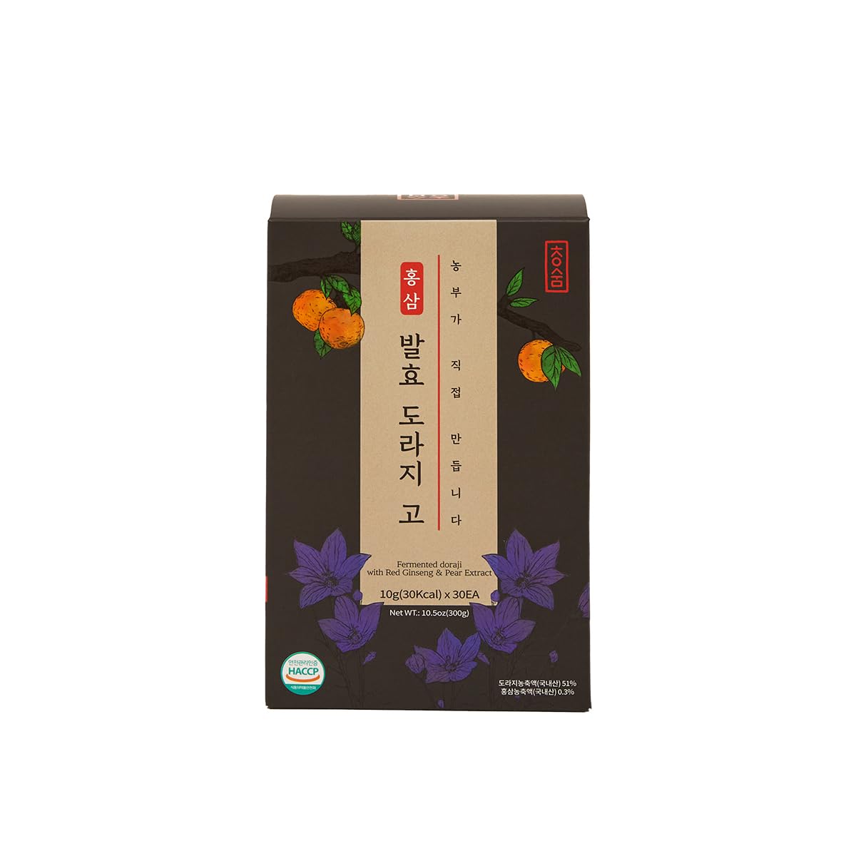 Cheongsum Suplemento de Ginseng Vermelho com Campânula-asiática Fermentada, Pera e Gengibre 10 g, 30 sachês