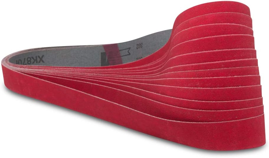 Red Label Abrasives 1 X 42 Inch 180 Grit Metal Grinding Ceramic Sanding Belts, Extra Long Life, 12 Pack