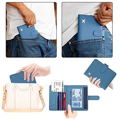 Image of Melsbrinna Rfid Passport Holder for Travel women /Men, Cute Passport Wallet Rfid Blocking Card Slots, Rfid Passport Cover /CaseTravel Wallet, Passport Book Holder, Blue, Cute