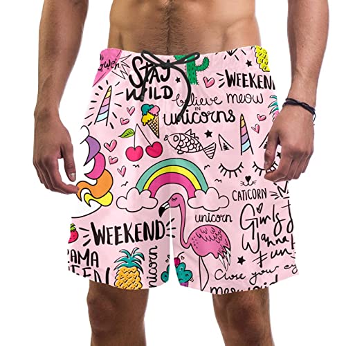 Maillots de bain pour hommes licorne arc en ciel HadHfun