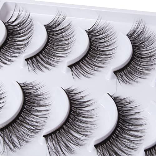 Amazon Brand - Eono 20 pairs 3D Natural Eyelashes for Women, Comfortable and Reusable Lashes , Multiple Styles Suitable for Party Makeup, Dating, Outings, Weddings