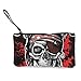 Produktbild Unisex Portemonnaie, Münzbeutel, schwarz, Jolly Roger Totenkopf, Canvas, süße Geldbörse, 11,4 x 21,6 cm, mit Reißverschluss, Geldbeutel, kleine Geldbörse, Kartenetui für Frauen, Münzgeldbörse