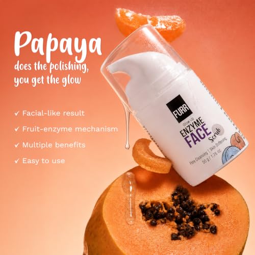 Image of FURR Glow Up Enzyme Face Scrub 50g | Fruit Facial | Detan | Exfoliate