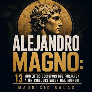 Diseño de la portada del título Alejandro Magno: 13 momentos decisivos que forjaron a un conquistador del mundo