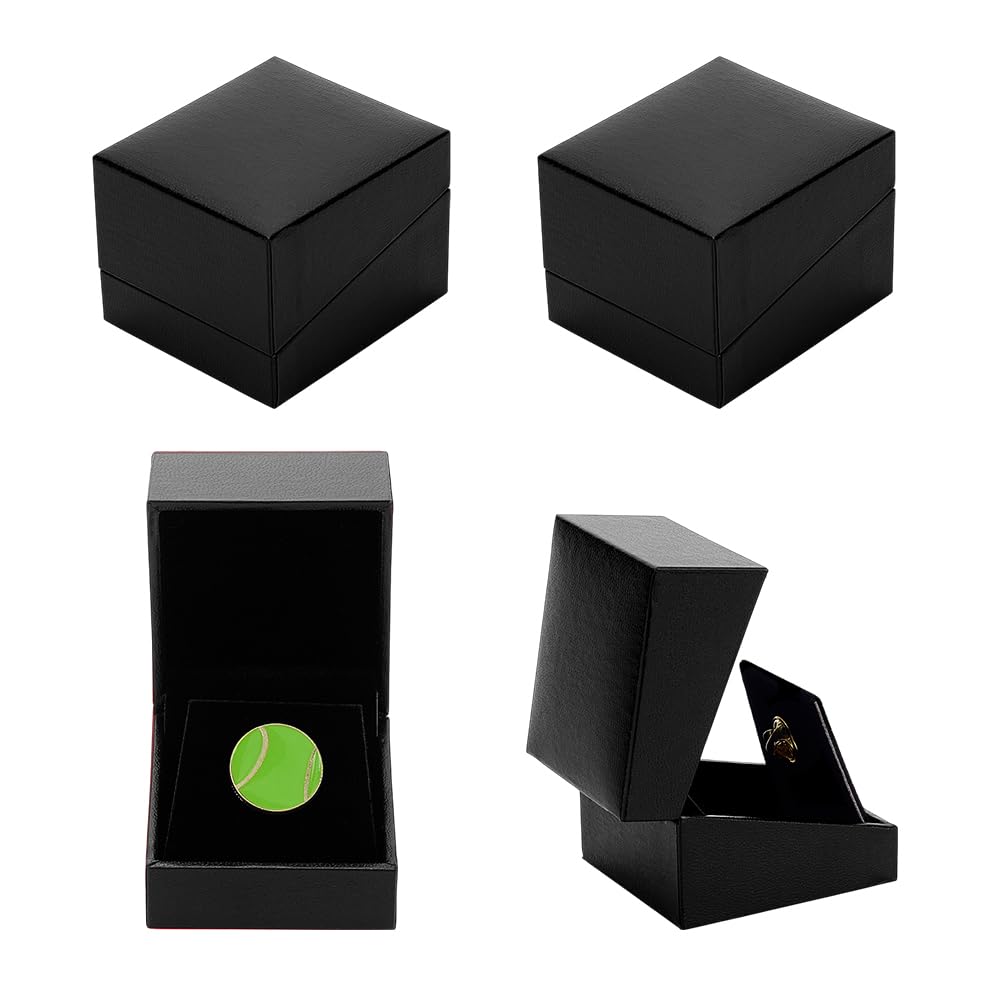 FINGERINSPIRE 4 Pcs Black Badge Display Box 4.85x5.5x4.15cm Paper Lapel Pin Collection Display Holder Rectangle Brooch Pin Storage Presentation Case for Badges Lapel Pins Military Coin Storage โ image 1