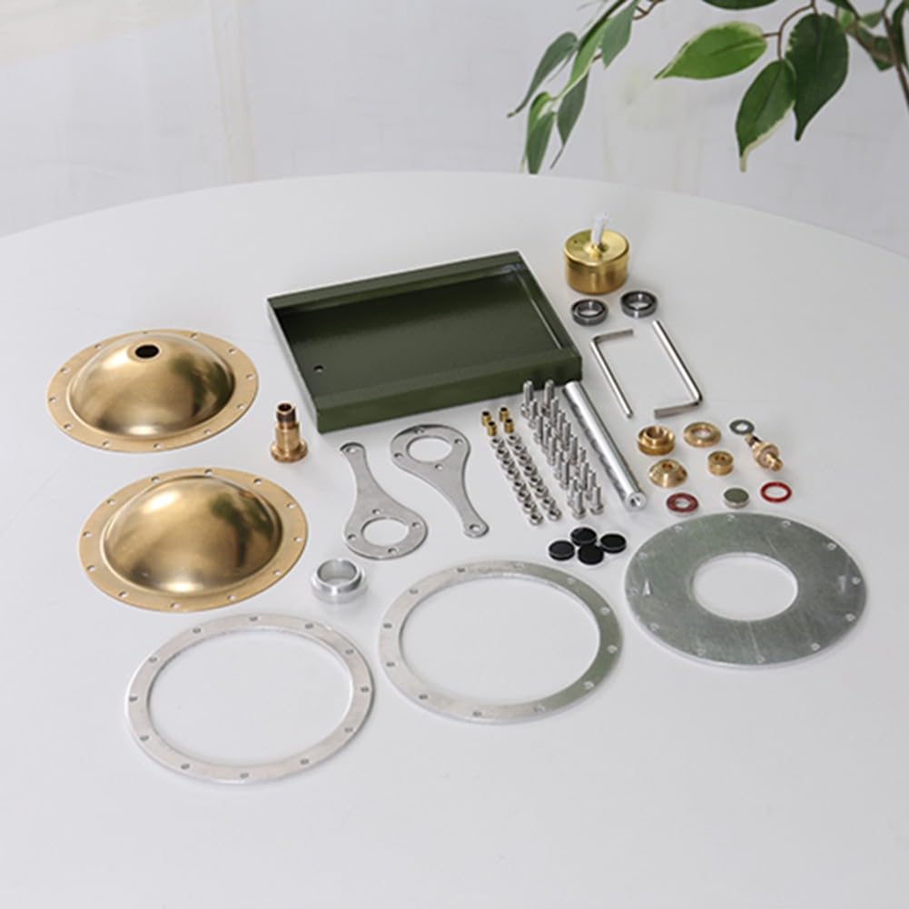 Metalowy latający spodek, zasilany parą, zestaw DIY do eksperymentów naukowych i nauki fizyki, niezmontowany model z zasilaniem paliwem etanolowym - 11,9 x 8,9 x 13 cm