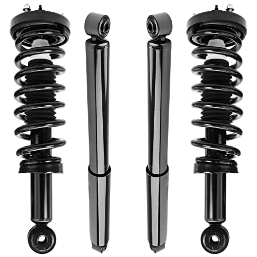 Image of Detroit Axle - RWD Struts Shocks for 2004-2008 Ford F-150 Lincoln Mark LT | 2005 2006 2007, 2 Front Struts w /Coil Spring Assembly 2 Rear Shock Absorbers Replacement Suspension Kit