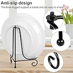 vivinin 4 Pack Plate Stands For Display,Plate Holder 6 '',Picture Frame Stand of Metal,Frame and Artworks,Small Easel for Book,Tabletop Art,Picture,Photo Platter,black (21ZSJ0001) - Image 3