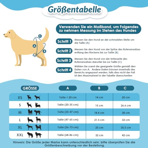 SlowTon hundewindeln für hündinnen xs, 3 Stück waschbare auslaufsichere Läufigkeitshose für Hündinnen Inkontinenz & Läufigkeit läufigkeitshöschen, schutzhose läufige hündin(XS)