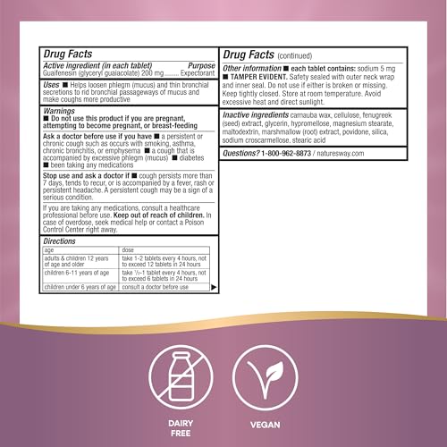 Nature's Way Air-Power, Guaifenesin Expectorant, Clears Airways, 100 ct - image 5