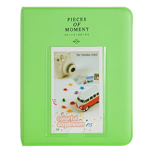 Image of ZENKO 64 Pockets Photo Album for Fujifilm Instax 13 /12 /11 /9 /8 /SE /41 /99 /Evo /Liplay 7S Instant Camera /Mini Link Printer, Polaroid Snap Touch Mint Zip Instant Camera Printer- Lime Green