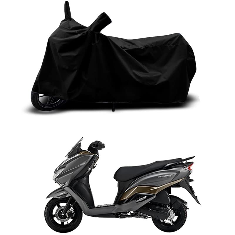 Image of 100% Scratchproof /UV-Rays /Heat Protection /Birds Dropping /Water Resistant /Dust Proof /Waterproof /Bike Scooty Two Wheeler Body Cover Compatible for Suzuki Burgman Electric All Varient[Black]