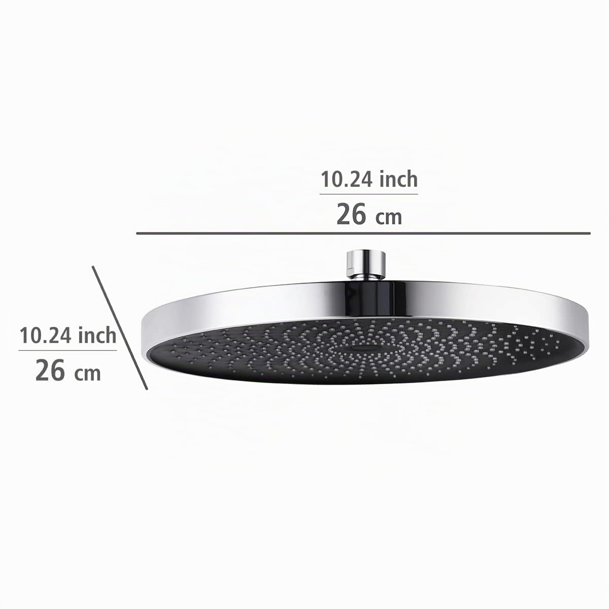 WENKO Soffione Doccia Softwater Cromo/Nero, Universale con 416 Ugelli