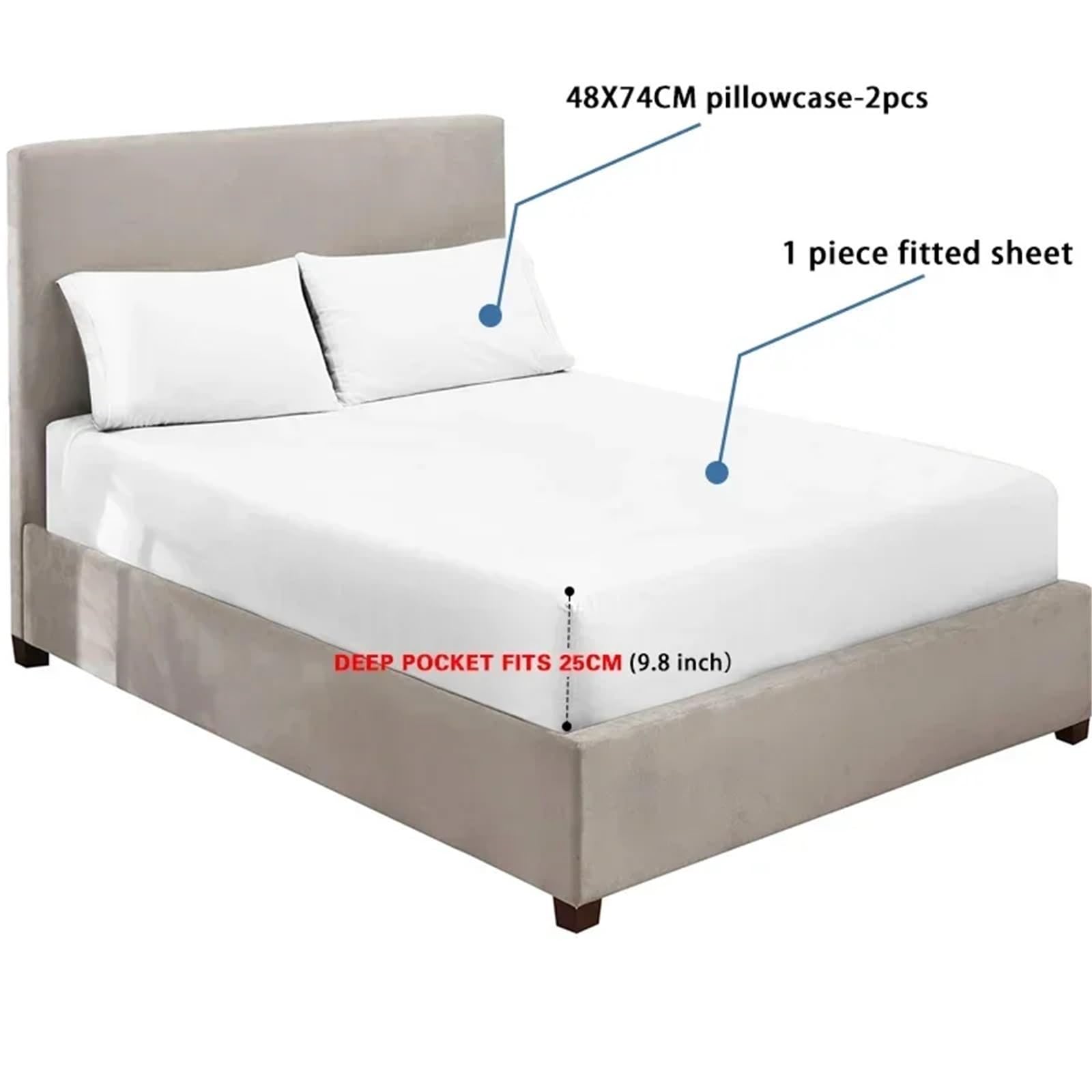 Protector de colchón Sábana Ajustable Acolchada Suave y Transpirable Cubrecolchón Funda Cama Colcha con Funda Almohada para ColchóN(Blue,120x200x25cm)