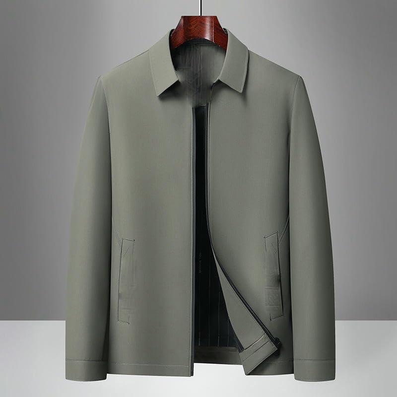 Veste d'automne homme revers couleur unie mode chic - 6