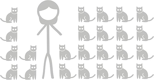 Crazy Cat Lady Stick Figura  8.0 x 4.3 pulgadas  calcomanía de vinilo para gatos y niñas