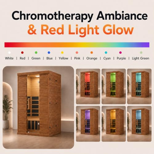 MNLR 2 Person Infrared Home Sauna with Top Vent & Flame-Retardant Design - Image 4