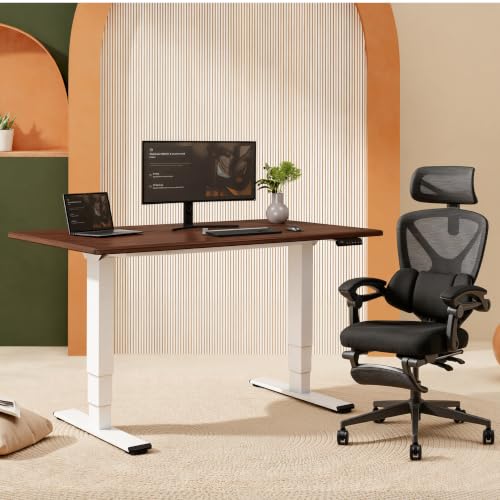 Image of FLEXISPOT E6 Solid Wood Dual Motor 3-Stage Electric Standing Desk, 63 x 30