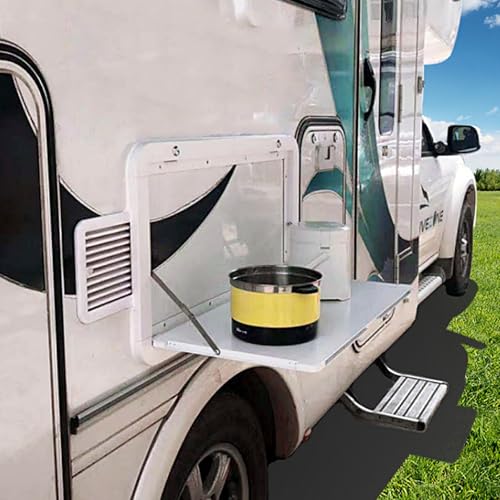 Mesa de aluminio para autocaravana lacada en blanco de alta gama 4