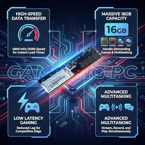Image of Consistent Yeti 16GB DDR5 4800MHz Desktop RAM (UDIMM) | Single Memory Module for High Performance Gaming, Streaming & Editing PC