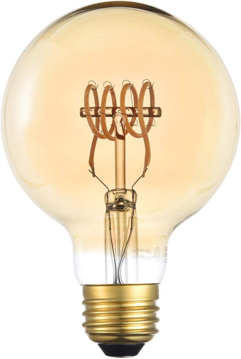 Elitco Lighting Edris 6W 2000K LED Horizontal Helix Glass Light Bulb (Set of 6)