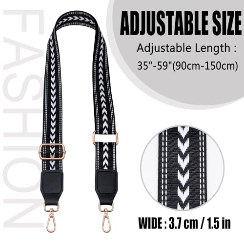 Image of Purse Shoulder Strap Replacement Adjustable Belt Crossbody Canvas Guitar Strap for Bag Handbags Wide 1.5 inch