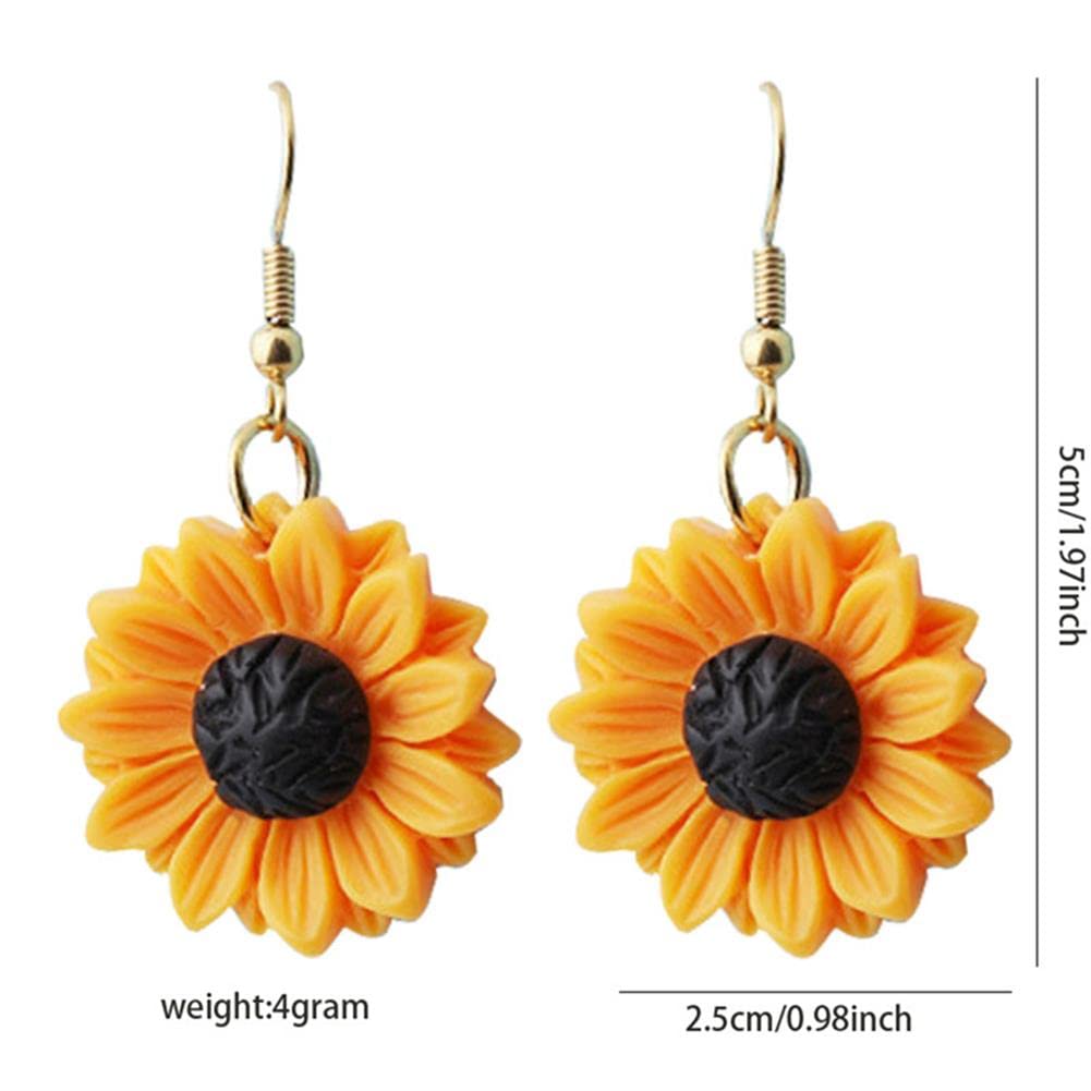 Sunflower Earring Resin Sunflower Daisy Dangle Drop Earrings for Women Sunshine Jewelry
