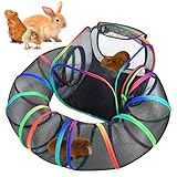 OIIBO Guinea Pig Playpen with Surround Tunnel, Small Animal Playpen Breathable Pop Open Tent with Tube Indoor Outdoor Exercise Portable Yard Fence for Hamster,Hedgehog, Ferret, Dwarf Rabbits