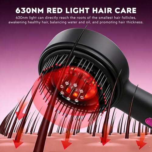 Image of 3-in-1 Scalp Massager with Hair Growth Oil Applicator, Portable Cordless Scalp Brush for Men & Women, Adjustable Speed, Soothing Red LED Mode, IPX6 Waterproof, Rechargeable Head Massage Comb for Shower & Dry Use