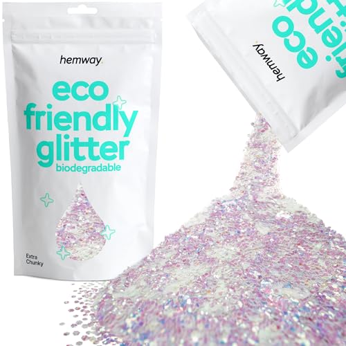 Biodegradable Glitter Mother of Pearl Iridescent 100g / 3.5oz Eco Friendly Extra Chunky Bio Eco Glitter Vegan for Festival Art Craft Hemway