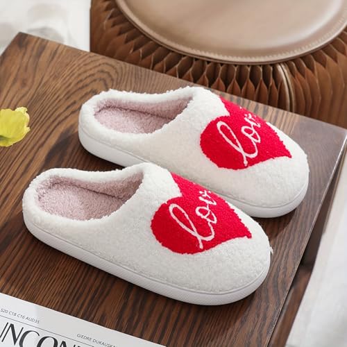 Image of LNERIP Slippers Winter Womens Mens Fluffy Plush Slippers Animals Cute Cartoon House Slippers Cuddly Warm Shoes Indoor Outdoor Girls Women