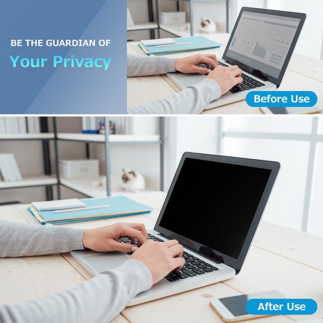 LAMA Pellicola Protettiva per Schermo da 15,6 Pollici, Rapporto D'aspetto 16:9, per Laptop, Pellicola Protettiva Rimovibile, Filtro Privacy, Filtro Anti-riflesso con Luce Blu (16:9)