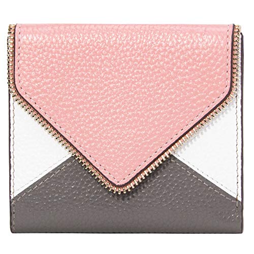 BTNEEU Petit Portefeuille Femme Cuir RFID Blocage Porte Carte de Crédit Cuir, Portefeuille Court Femme avec Poche à Monnaie, Mini Porte Monnaie Femmes avec 6 Emplacements de Carte (rosé)