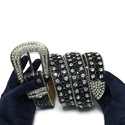 Men Women Rhinestone Belt Western Cowgirl Cowboy Bling Bling Studded Belt Female Leather Belts for Dress3