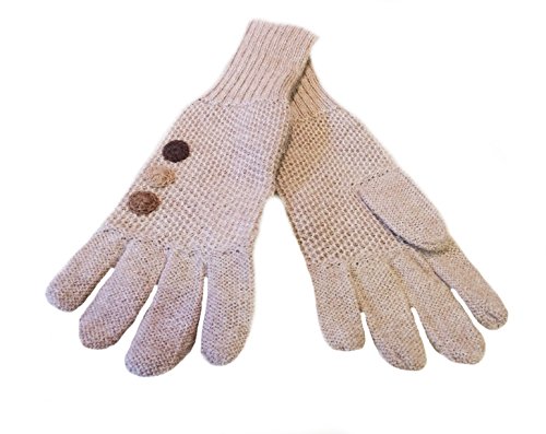Guantes de lana de alpaca para mujer un regalo beige elegante en talla L