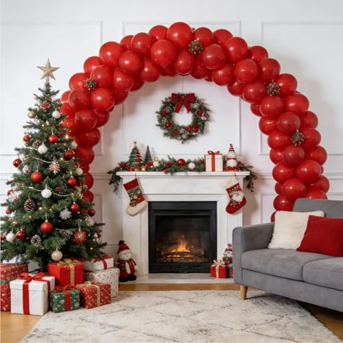 Image of Red Balloon Birthday Party Balloons - 100 Pack 12 inch Round Latex Party Balloons for Birthday Graduation Baby Shower Christmas Wedding Party Decorations