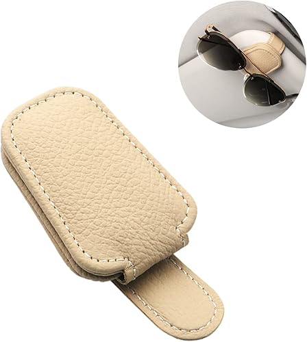 Miniatura 9 de Fekey&JF Soporte magnético de cuero para lentes de sol para automóvil, clip de soporte para anteojos con absorción magnética para visera solar de