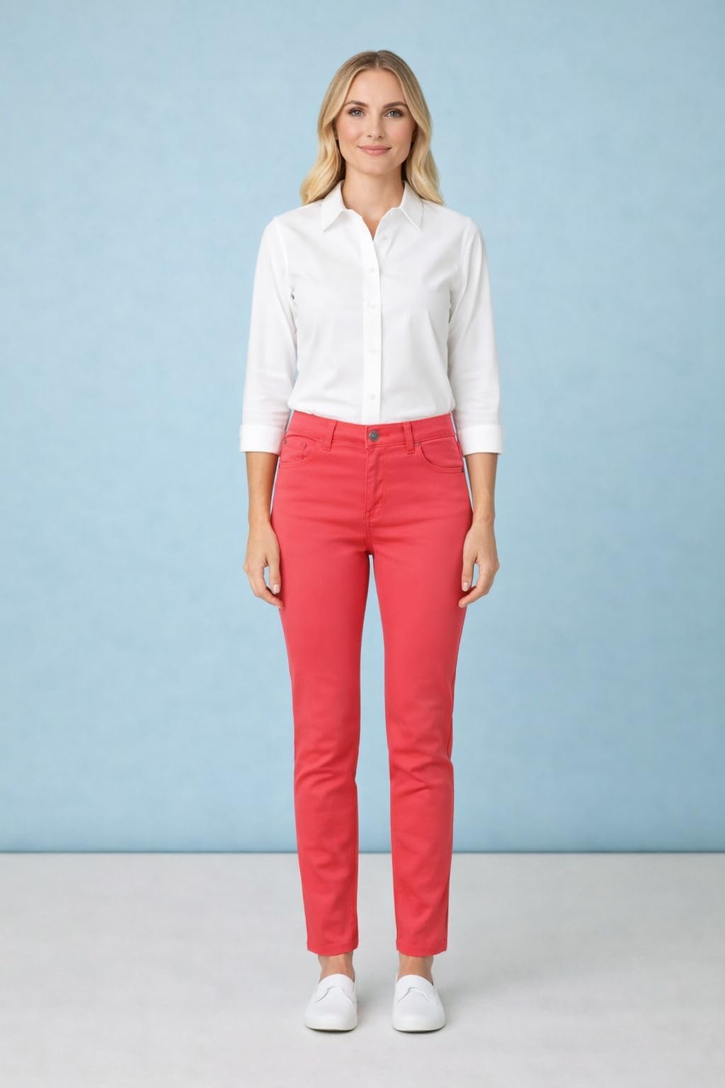 Pantalone Donna Slim Fit, 97% Cotone 3% Elastan, Made in Italy