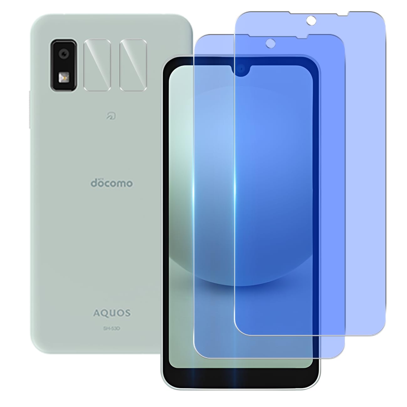 Amazon | 対応 AQUOS wish3 SH-53D ガラスフィルム ブルーライトカット