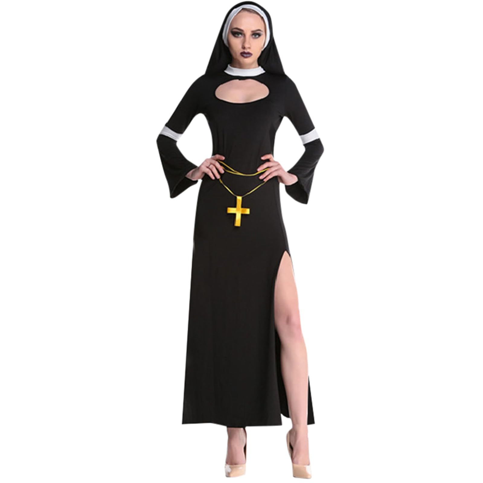 Medieval Mujer, Vestido Sexy Con Abertura Disfraz Despedida Soltero Disfraz Halloween Disfraz Monja Ropa Medieval Traje De Cosplay Disfraces Disfraces De Carnaval Disfraz Medieval Disfraces Medievales