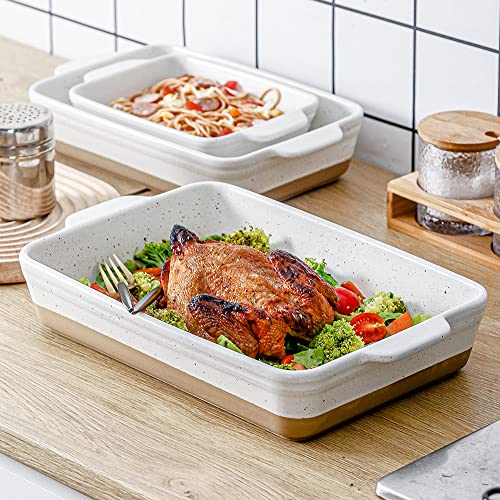 Hvh Baking Dish Set, 9X13 Baking Dish, Large Casserole Dish Set, Ceramic Lasagne Pan Deep, Baking Dishes For Casseroles 13 X 9, Ceramic Bakeware Set Of 3 thumb #2