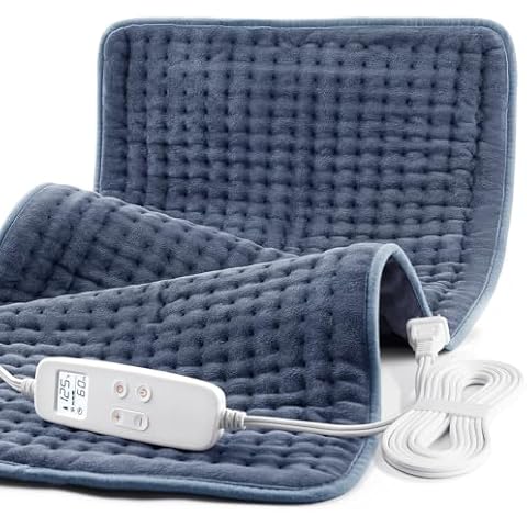 Heating Pad for Back Pain Relief, Extra Large 33 x 17 inches, Portable Heating Pad for Shoulder, Neck, Cramp, Menstrual Pain, with Upgraded 6 Timer and 6 Temperature Controller Cover