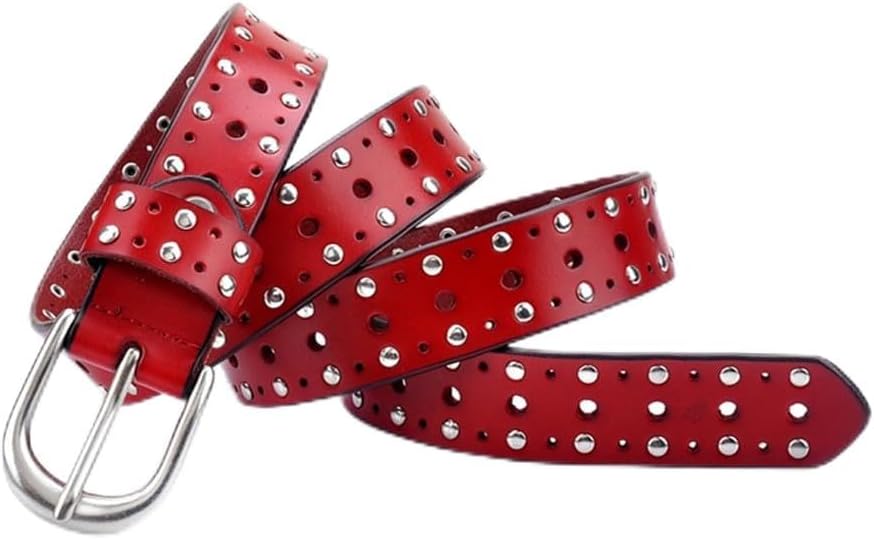 Punk Women Belt Silver Rivet Cool Waistband Cowboy Women's Dresses Jeans Decorative Wide Girdle