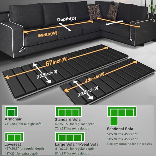 image for LAVEVE Heavy Duty Couch Cushion Support for Sagging Seat 21.5''x48'' &