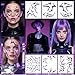 6 PCS Rumi Cosplay Temporary Tattoos Realistic Waterproof Purple tattoo Stickers for Cosplay Party Festival Photoshoot Halloween Makeup (Purple)