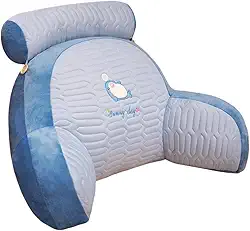 Almofada Encosto Ergonômica com Apoio Lombar e Braços | Conforto e Suporte para Leitura, Estudo ou Relaxamento (Azul)
